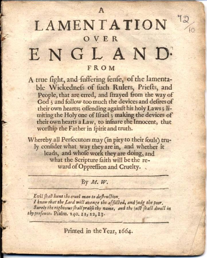 A lamentation over England (1664)
