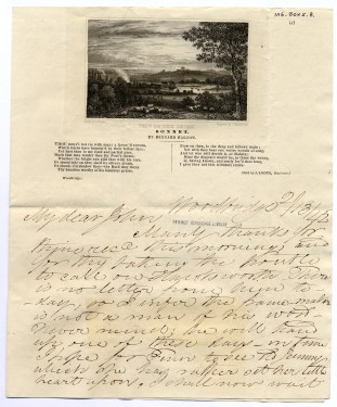 Letter from Bernard Barton to John W. Candler, 13.ii.1842 (Lib. Ref. MS BOX 5/8/1)