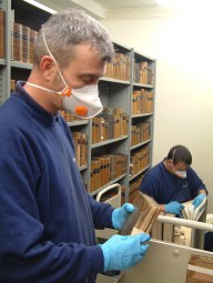 Harwell cleaners at work.