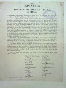 Epistle of the Society of Sierra Leone (1811)