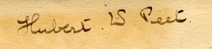 Signature of Hubert W. Peet