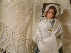 Quaker doll and shawl