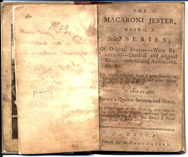 Macaroni Jester title page