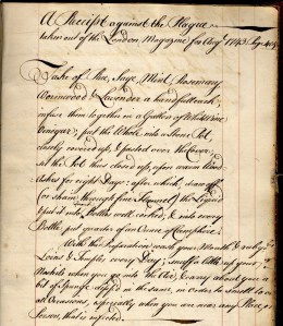 “A Receipe against the Plague…”, John Catchpool’s commonplace book