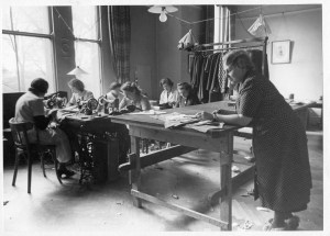 Refugees at work in the Germany Emergency Committee workroom