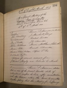 Peace Committee minutes 6 Aug 1914