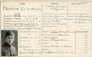 FAU service card for Lionel Sharples Penrose