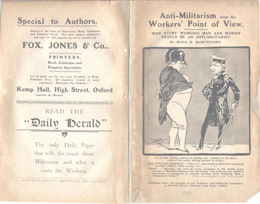 Montefiore, Antimilitarism from the workers' point of view