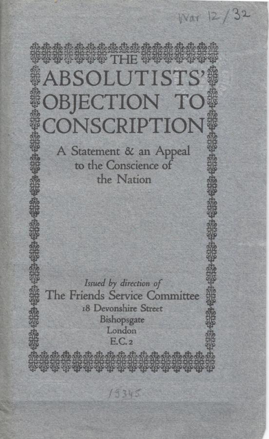 The absolutists' objection to conscription