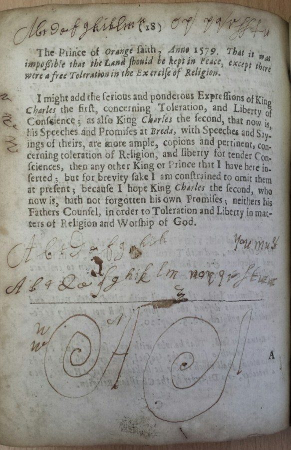 Marginal handwriting practice (Hawkins Vol. 20/12)