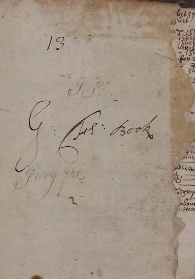Flyleaf MS inscription G Fs: Book Hawkins Vol. 25