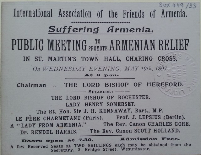 Suffering Armenia [public meeting 1897]