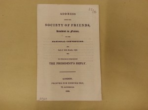 Published version of the Quaker petition to the National Assembly