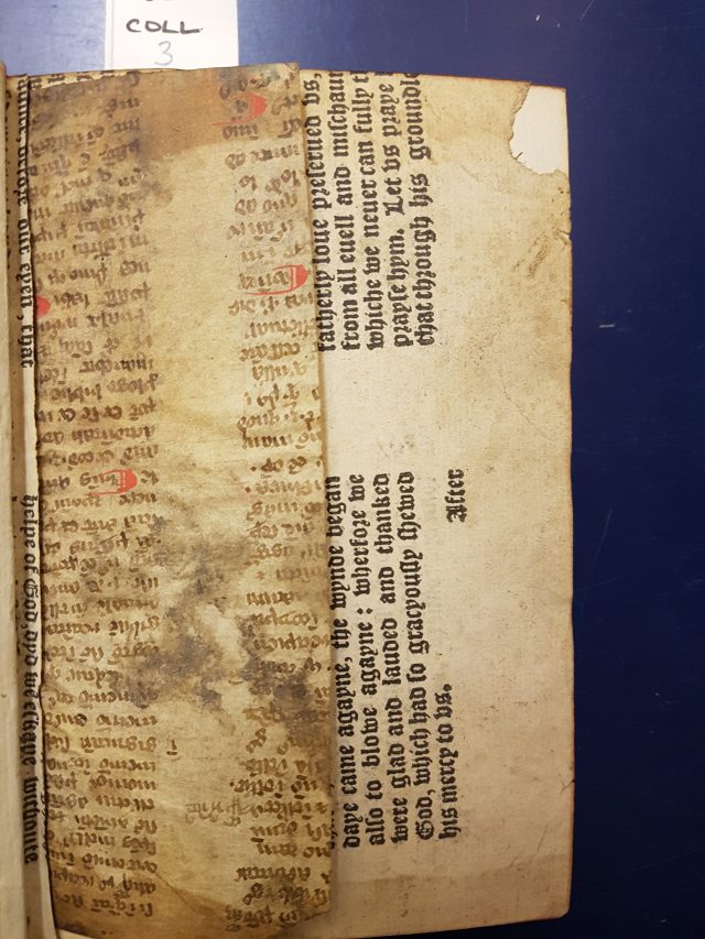 Fragments of mediaeval printed and manuscript waste used in the binding of Richardson Collection 3