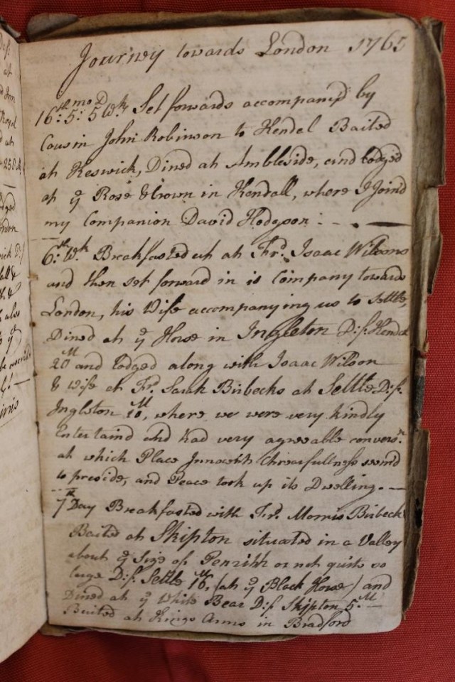 Elihu Robinson's diary 1765
