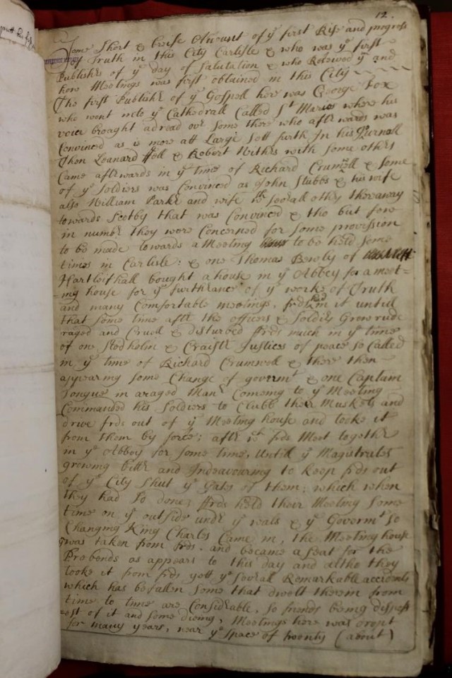 First publishers of truth, Carlisle (MS Port. 7/12)