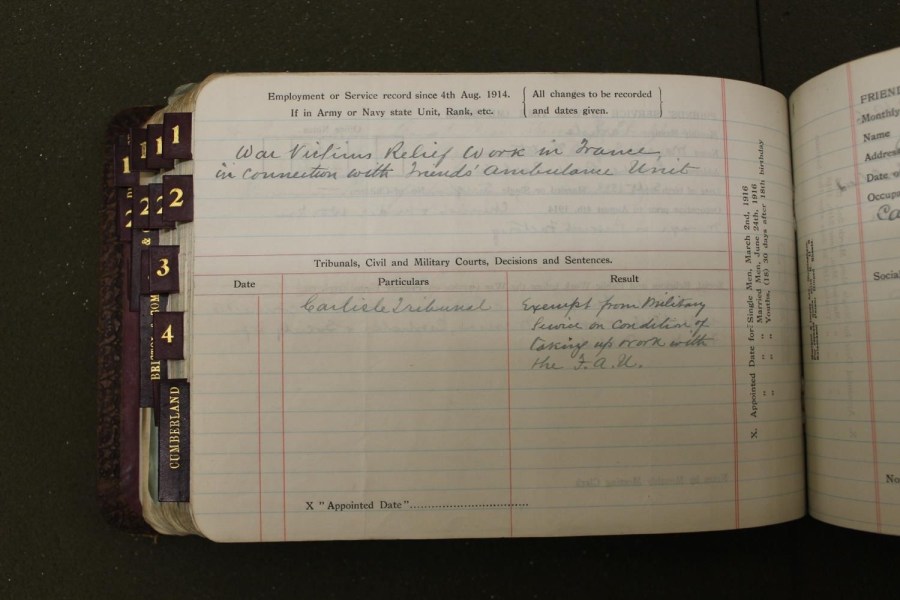 Maurice Seymer Hutchinson Carlisle MM Wartime Statistics Committee return (verso)