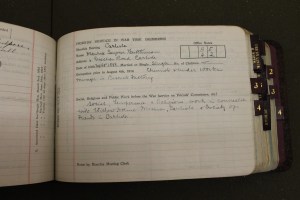 Maurice Seymer Hutchinson Carlisle MM Wartime Statistics Committee return (recto)