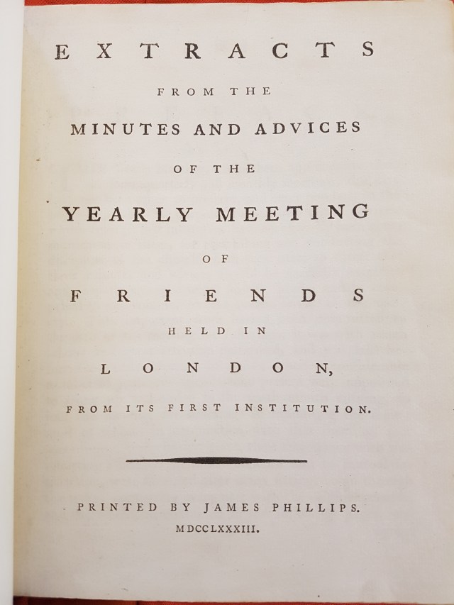 Book of extracts from the minutes and advices (1783)