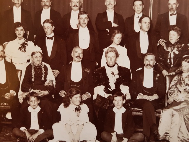 Armfields group photograph, with Ashby and Helen Armfield centre