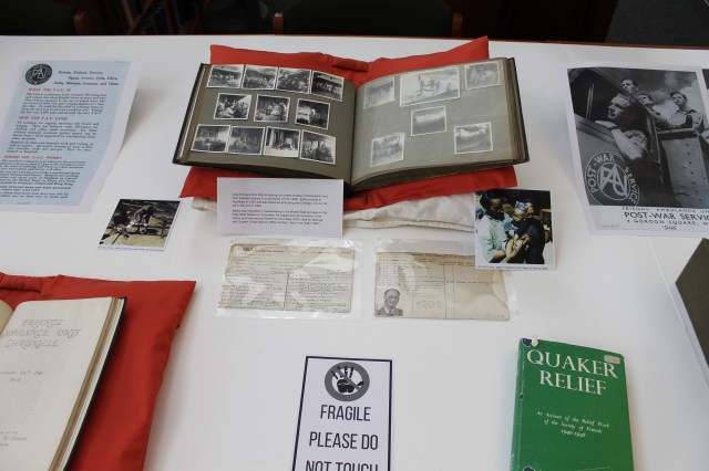 Items from display on World War II relief work at Yearly Meeting 2018