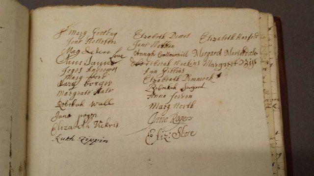 Women's signatures from Box Meeting records