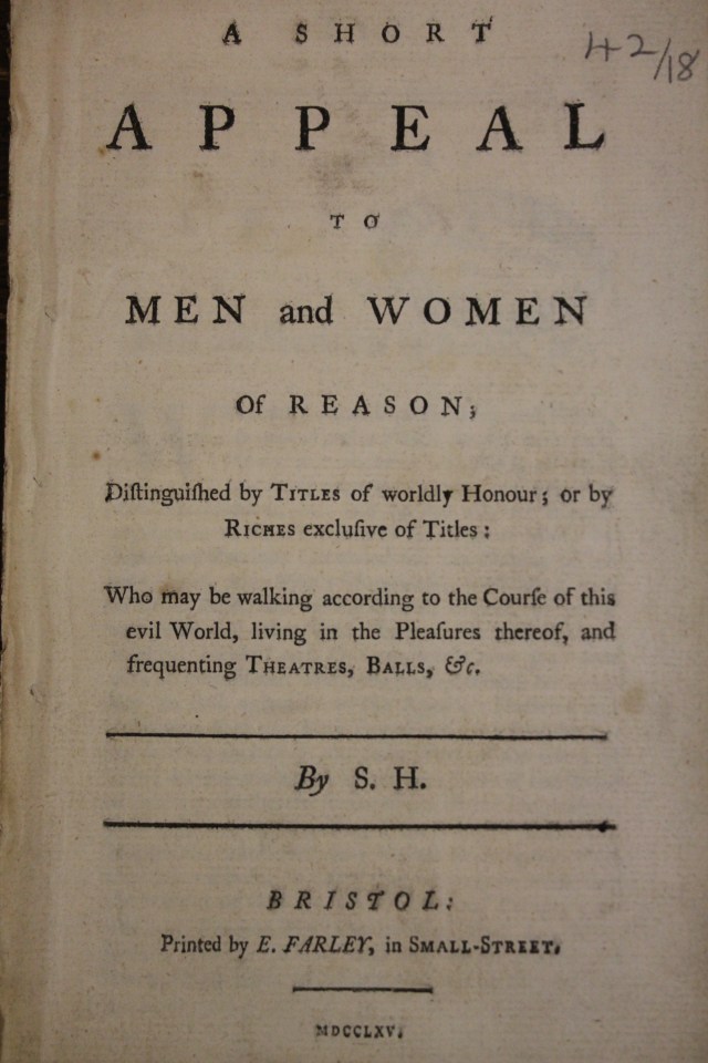 An Appeal to Men and Women of Reason by Sophia Hume (1765)