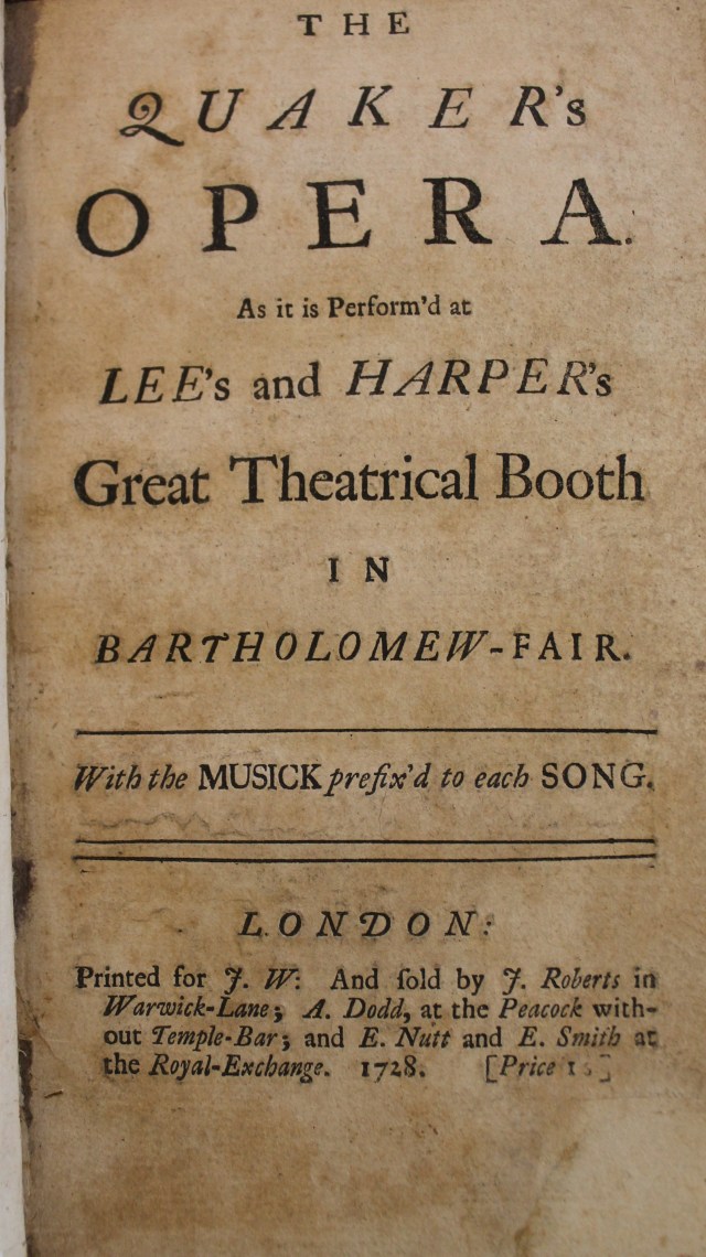 The Quaker's Opera by Thomas Walker (1728)