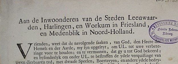 Broadside by Margaret Langdale, about 1717